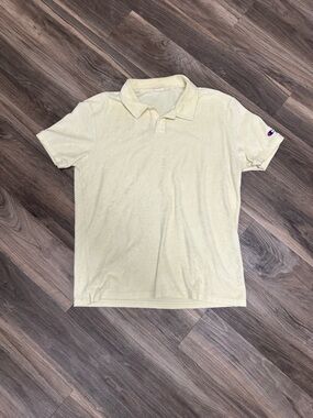 Champion Pale Yellow Terry Cloth Polo Shirt